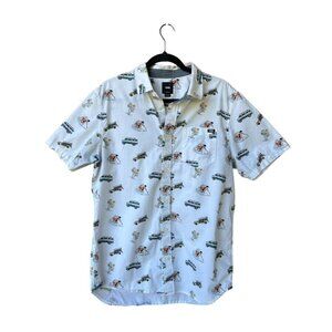 Vans Mens Medium Classic Fit Surf‎ Print Button-Up Shirt
